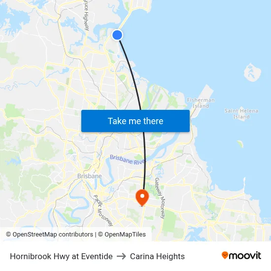 Hornibrook Hwy at Eventide to Carina Heights map
