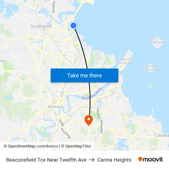 Beaconsfield Tce Near Twelfth Ave to Carina Heights map