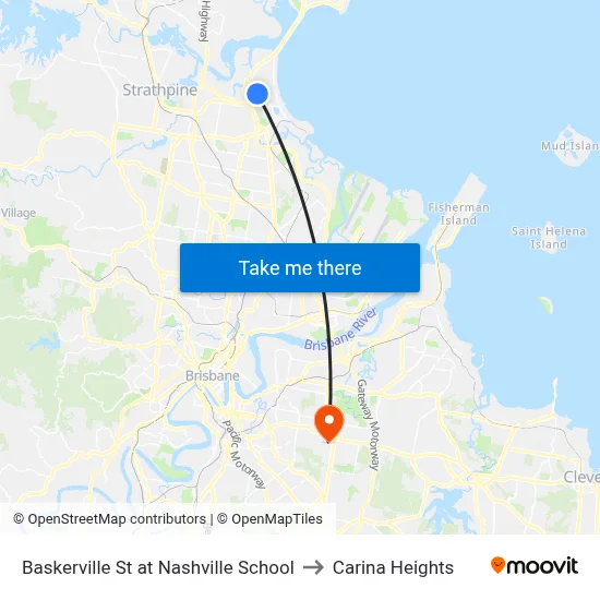 Baskerville St at Nashville School to Carina Heights map