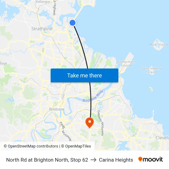 North Rd at Brighton North, Stop 62 to Carina Heights map