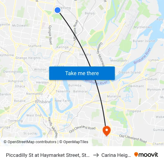 Piccadilly St at Haymarket Street, Stop 48 to Carina Heights map