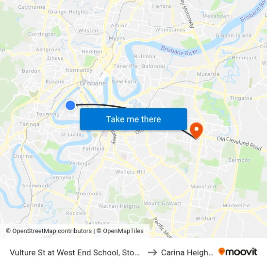 Vulture St at West End School, Stop 9 to Carina Heights map