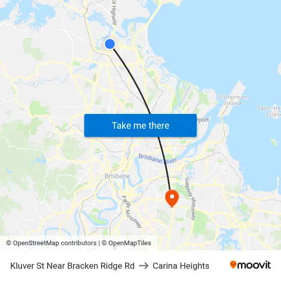 Kluver St Near Bracken Ridge Rd to Carina Heights map