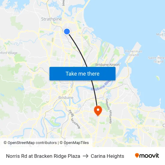 Norris Rd at Bracken Ridge Plaza to Carina Heights map