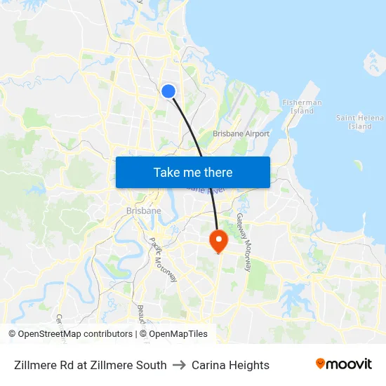Zillmere Rd at Zillmere South to Carina Heights map
