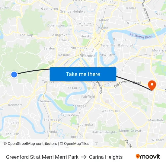 Greenford St at Merri Merri Park to Carina Heights map