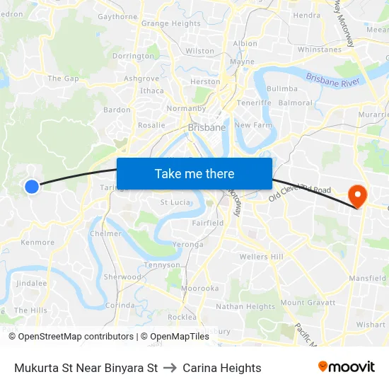 Mukurta St Near Binyara St to Carina Heights map