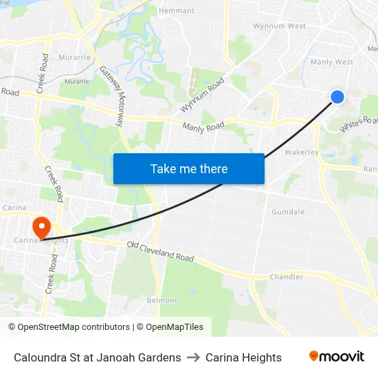 Caloundra St at Janoah Gardens to Carina Heights map