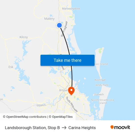 Landsborough Station, Stop B to Carina Heights map