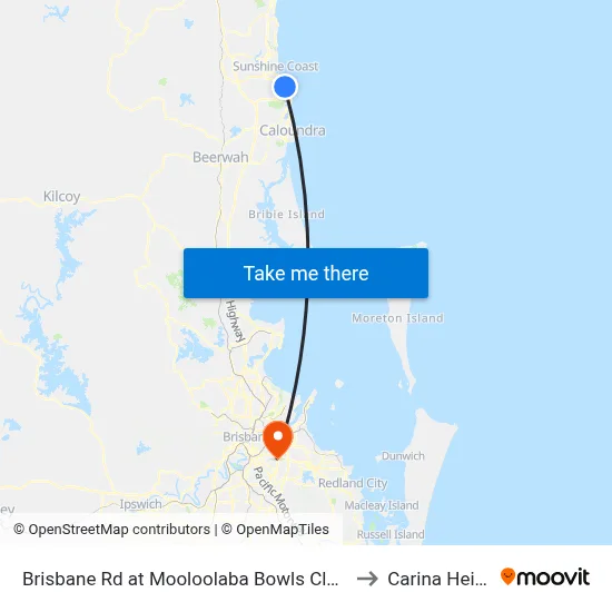 Brisbane Rd at Mooloolaba Bowls Club Closed to Carina Heights map