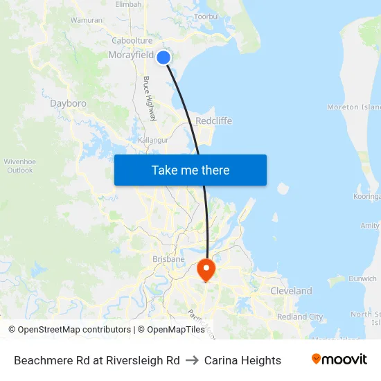 Beachmere Rd at Riversleigh Rd to Carina Heights map