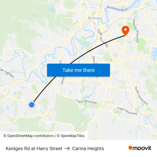 Keidges Rd at Harry Street to Carina Heights map
