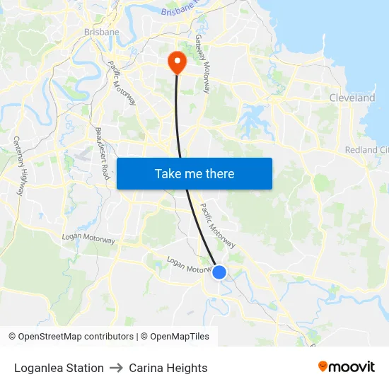 Loganlea Station to Carina Heights map