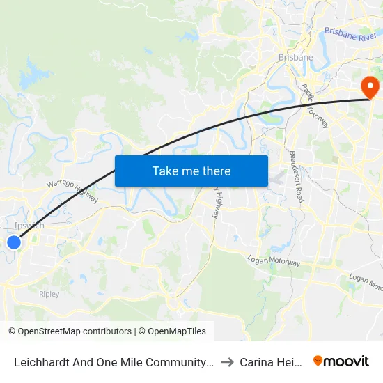 Leichhardt And One Mile Community Centre to Carina Heights map