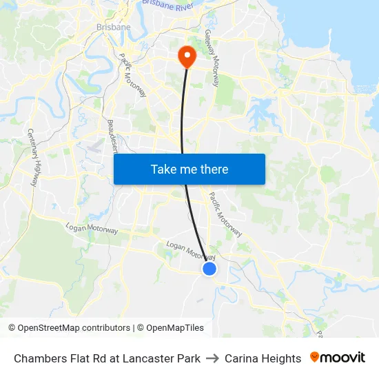 Chambers Flat Rd at Lancaster Park to Carina Heights map