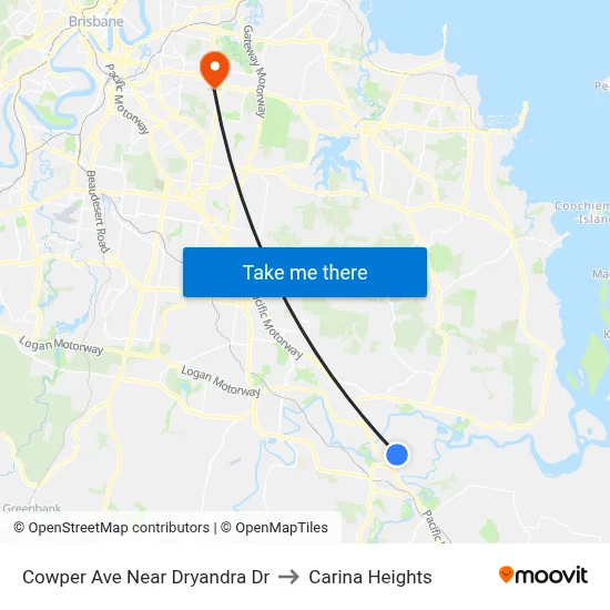 Cowper Ave Near Dryandra Dr to Carina Heights map