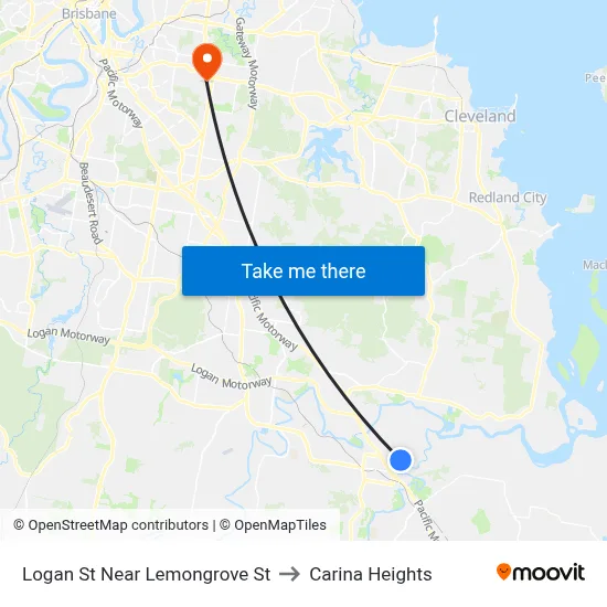 Logan St Near Lemongrove St to Carina Heights map