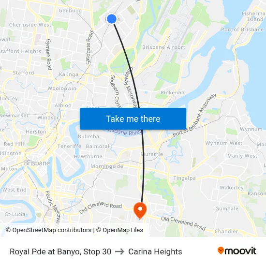 Royal Pde at Banyo, Stop 30 to Carina Heights map