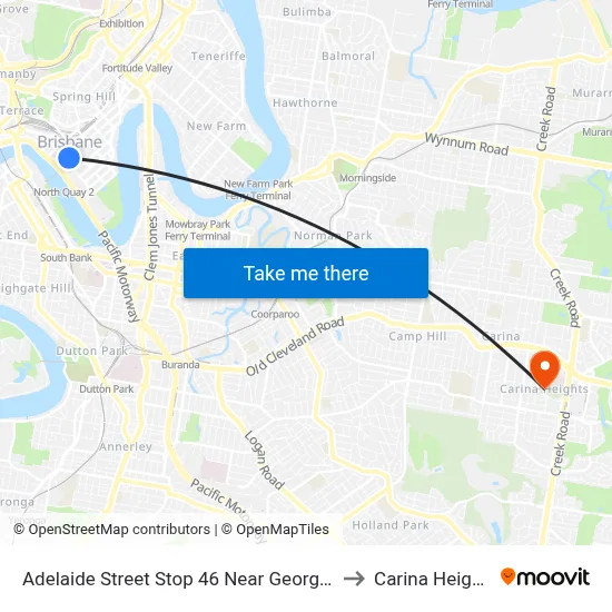 Adelaide Street Stop 46 Near George St to Carina Heights map