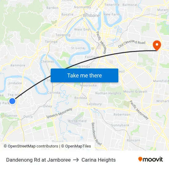 Dandenong Rd at Jamboree to Carina Heights map