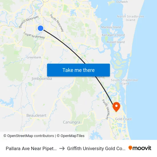 Pallara Ave Near Pipet Cr to Griffith University Gold Coast map