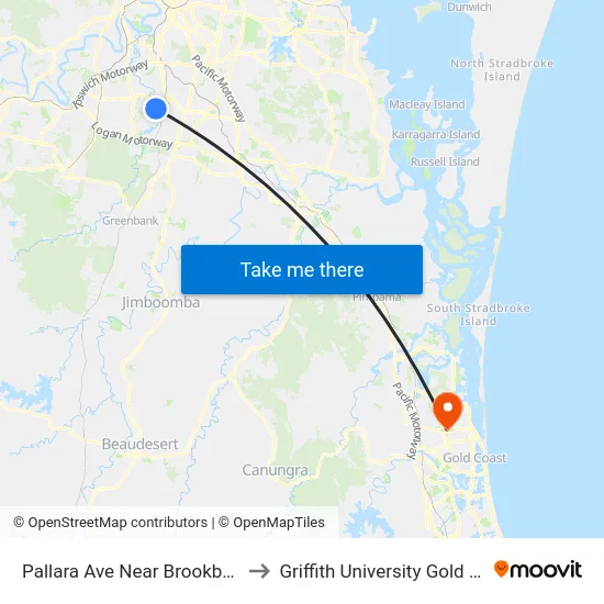 Pallara Ave Near Brookbent Rd to Griffith University Gold Coast map