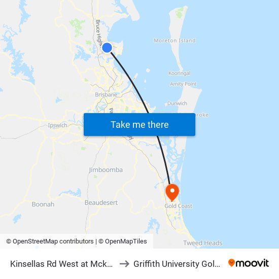 Kinsellas Rd West at Mckenzie Rd to Griffith University Gold Coast map