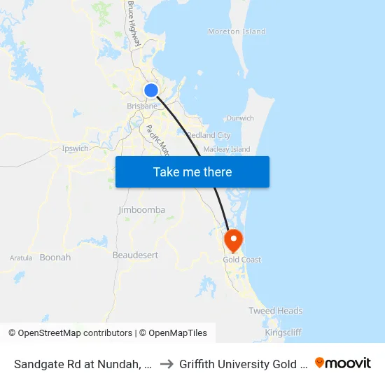 Sandgate Rd at Nundah, Stop 3 to Griffith University Gold Coast map