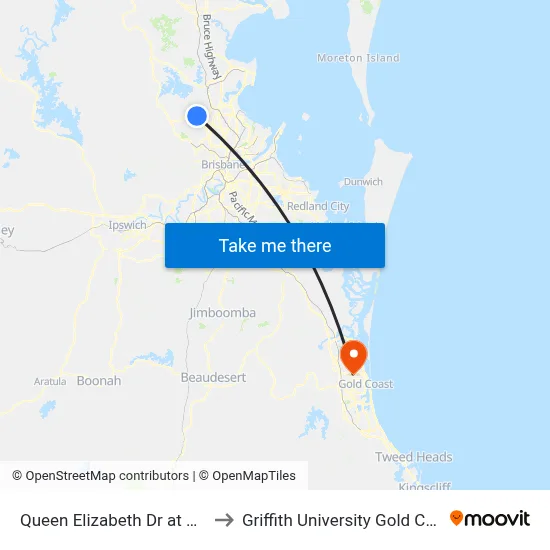 Queen Elizabeth Dr at Hero to Griffith University Gold Coast map
