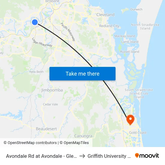 Avondale Rd at Avondale - Glen Ross, Stop 61 to Griffith University Gold Coast map
