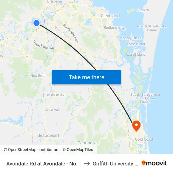 Avondale Rd at Avondale - Northbrook, Stop 60 to Griffith University Gold Coast map