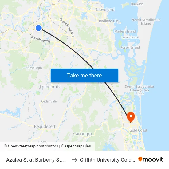 Azalea St at Barberry St, Stop 65 to Griffith University Gold Coast map