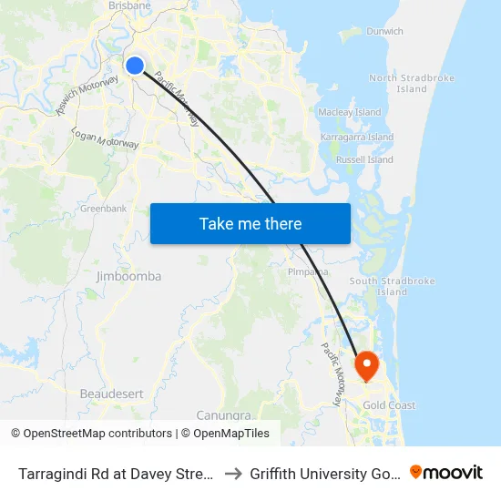 Tarragindi Rd at Davey Street, Stop 40 to Griffith University Gold Coast map