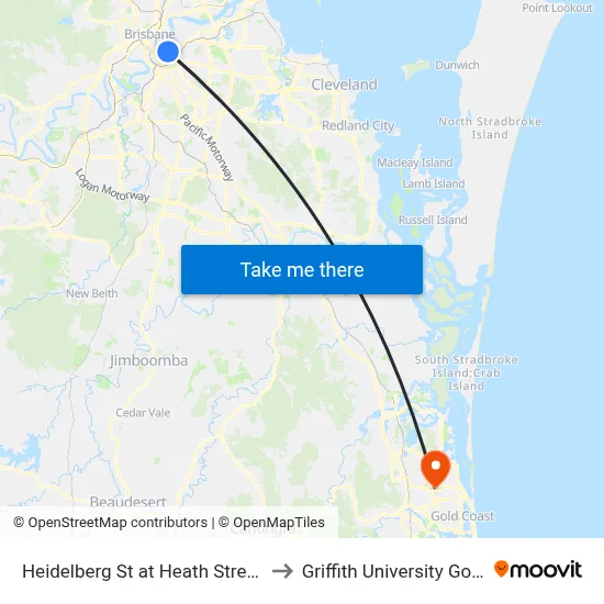 Heidelberg St at Heath Street, Stop 15 to Griffith University Gold Coast map