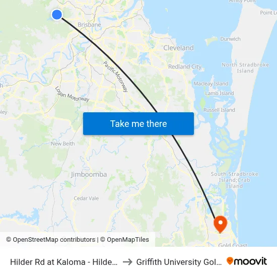 Hilder Rd at Kaloma - Hilder, Stop 41 to Griffith University Gold Coast map