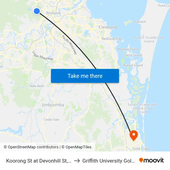Koorong St at Devonhill St, Stop 37 to Griffith University Gold Coast map