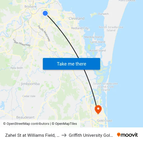 Zahel St at Williams Field, Stop 40 to Griffith University Gold Coast map