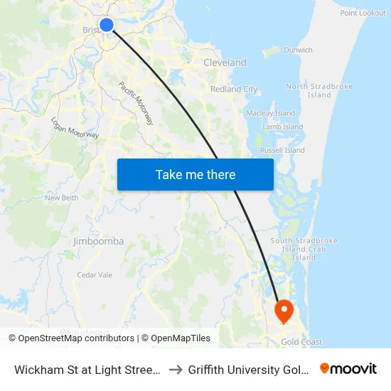Wickham St at Light Street, Stop 7 to Griffith University Gold Coast map