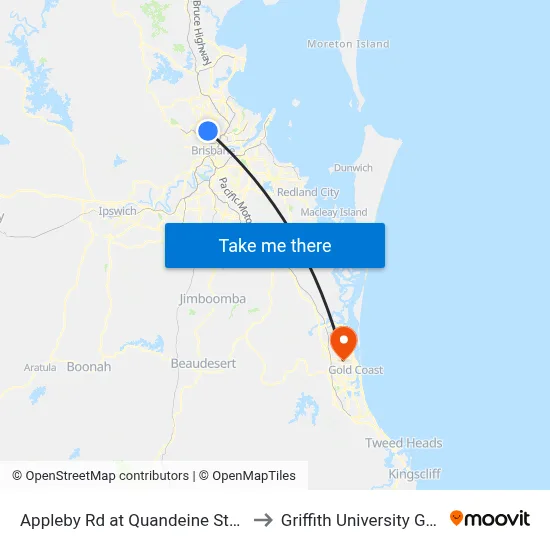 Appleby Rd at Quandeine Street, Stop 34 to Griffith University Gold Coast map