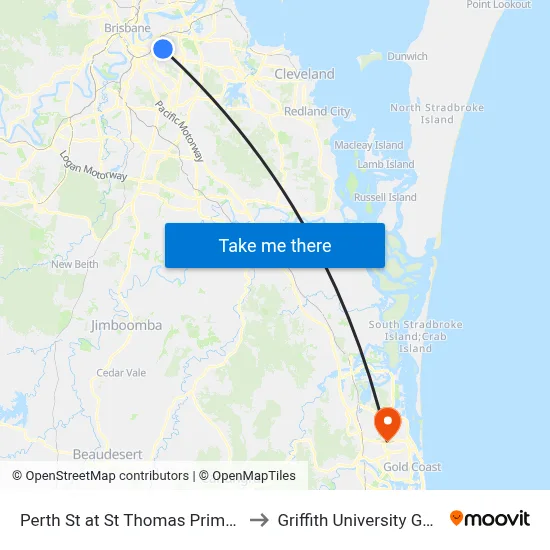 Perth St at St Thomas Primary, Stop 31 to Griffith University Gold Coast map