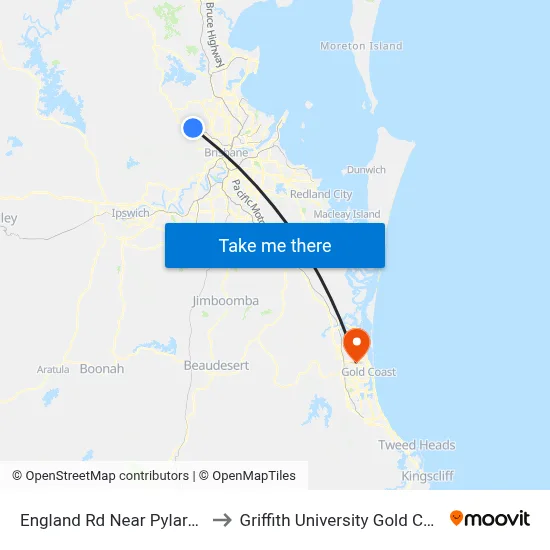 England Rd Near Pylara Cr to Griffith University Gold Coast map