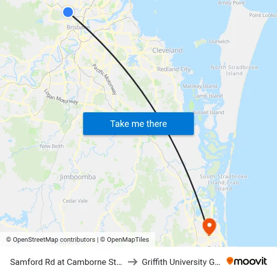 Samford Rd at Camborne Street, Stop 28 to Griffith University Gold Coast map