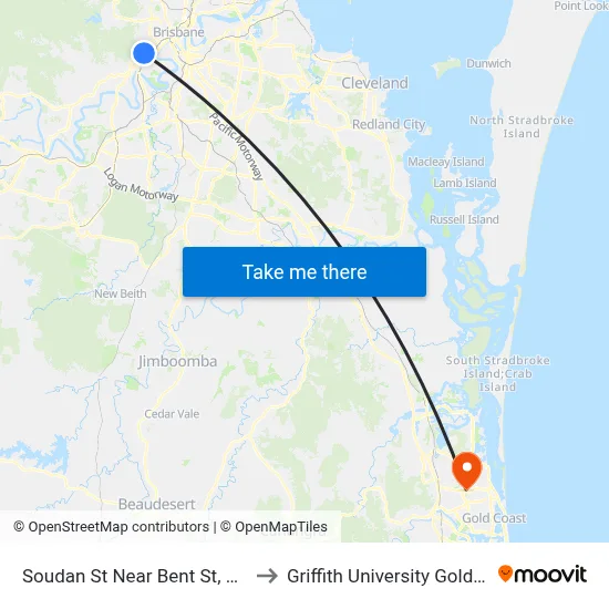 Soudan St Near Bent St, Stop 24 to Griffith University Gold Coast map