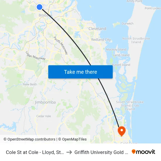 Cole St at Cole - Lloyd, Stop 28 to Griffith University Gold Coast map