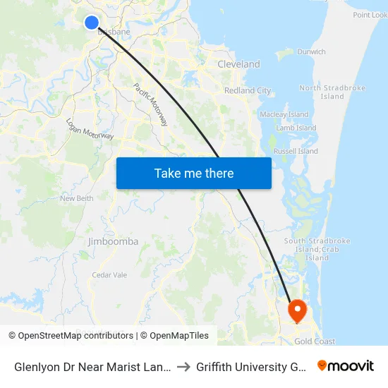 Glenlyon Dr Near Marist Lane, Stop 39c to Griffith University Gold Coast map
