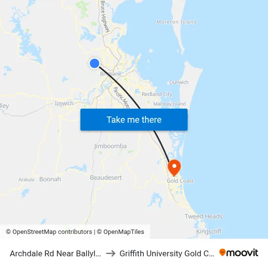 Archdale Rd Near Ballylin St to Griffith University Gold Coast map