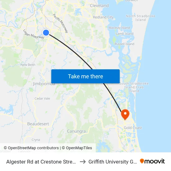 Algester Rd at Crestone Street Stop 90/89 to Griffith University Gold Coast map