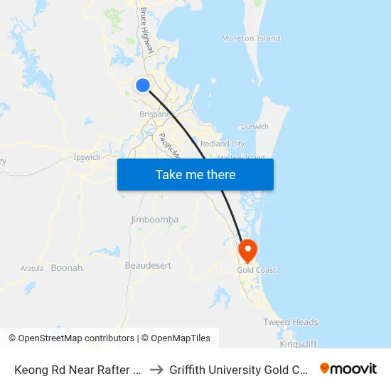 Keong Rd Near Rafter Ave to Griffith University Gold Coast map