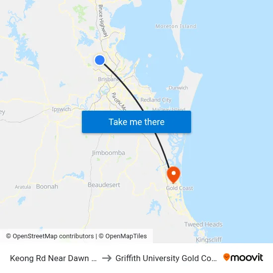 Keong Rd Near Dawn Rd to Griffith University Gold Coast map