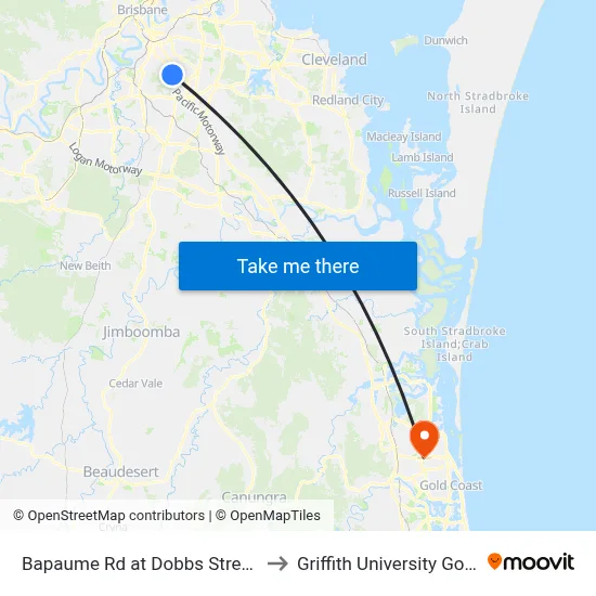 Bapaume Rd at Dobbs Street, Stop 63 to Griffith University Gold Coast map